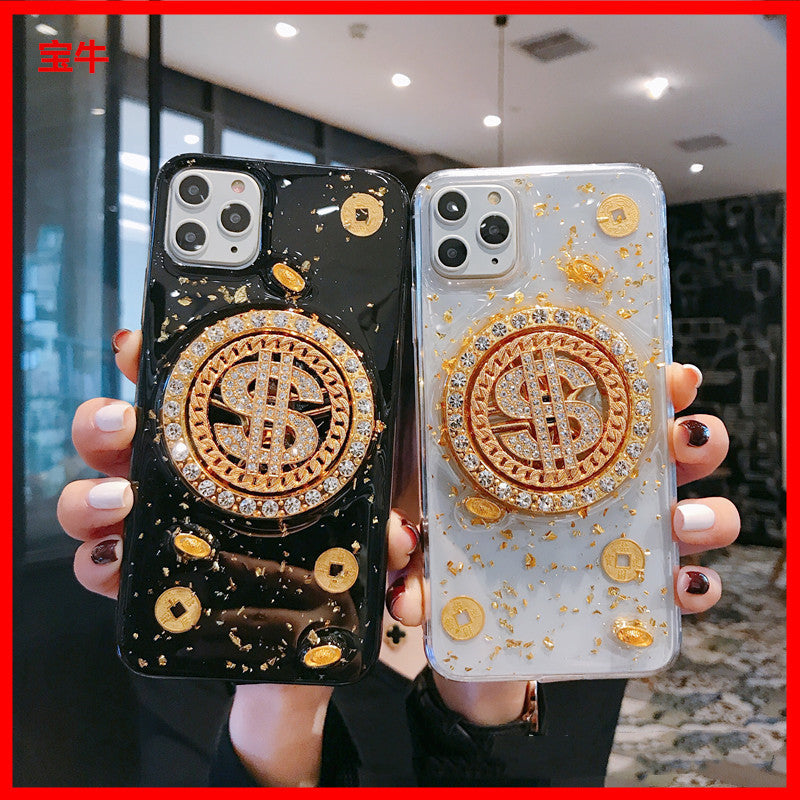 3D Diamond Dollar Turnplate Phone Case Luxury Designer ARZ