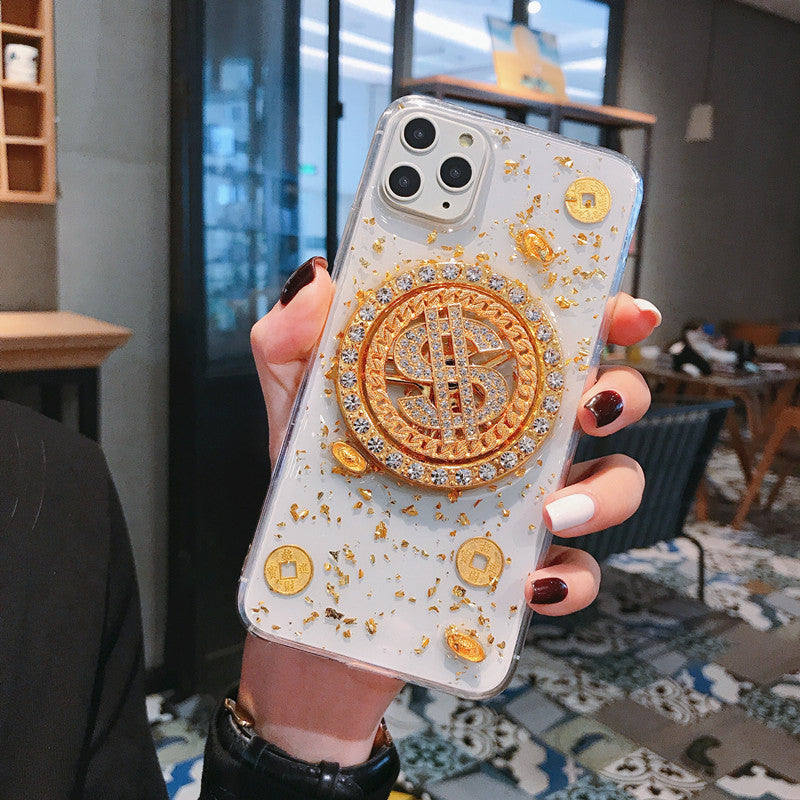 3D Diamond Dollar Turnplate Phone Case Luxury Designer ARZ