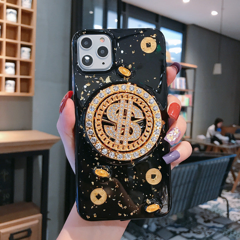 3D Diamond Dollar Turnplate Phone Case Luxury Designer ARZ