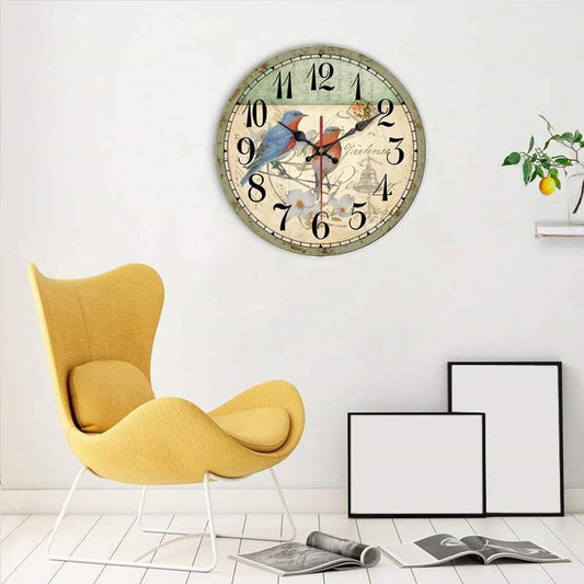 European Creative Wall Clock Wooden Living Room Quartz ARZ