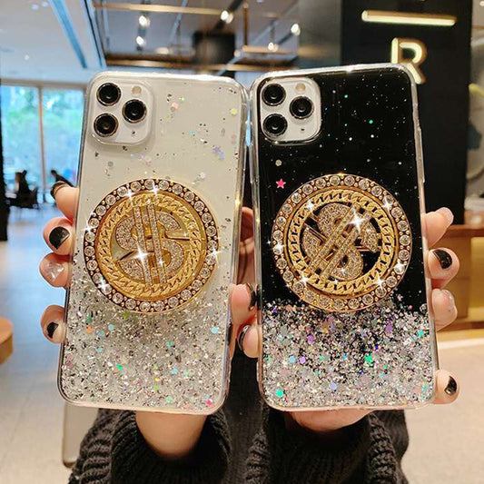 3D Diamond Dollar Turnplate Phone Case Luxury Designer ARZ