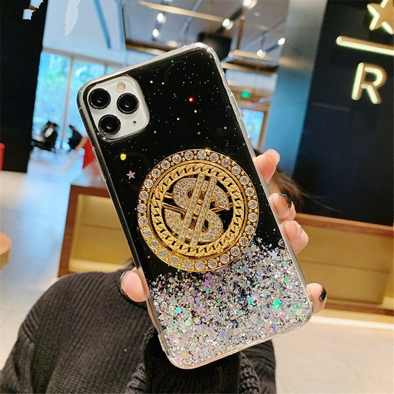 3D Diamond Dollar Turnplate Phone Case Luxury Designer ARZ