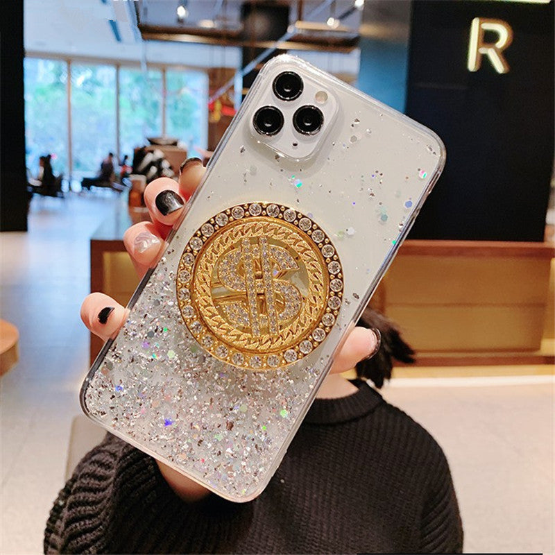 3D Diamond Dollar Turnplate Phone Case Luxury Designer ARZ