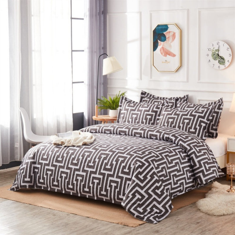 Scandinavian Style Geometric Li Luo 3D Three-piece Duvet Cover Sheet Printing Set ARZ