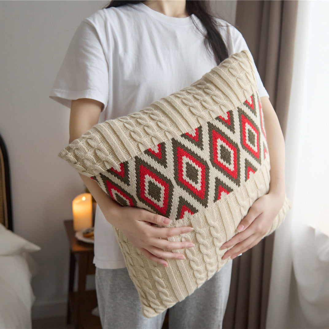 Sofa Upholstered Knitted Nordic Throw Pillow Case Cushion ARZ