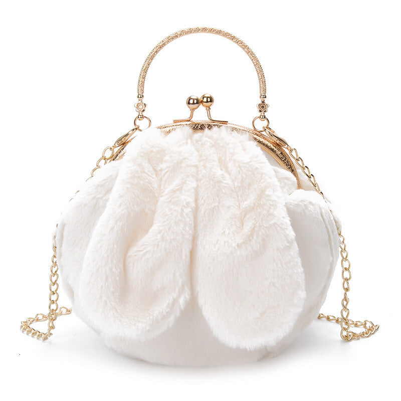 Plush Bag Faux Fur Rabbit Ear Clip ARZ