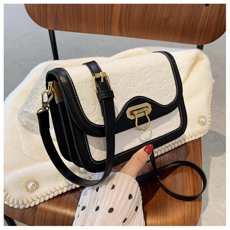 Fashion Contrast Color Single Shoulder Messenger Bag Mini Texture Small Square Bag ARZ