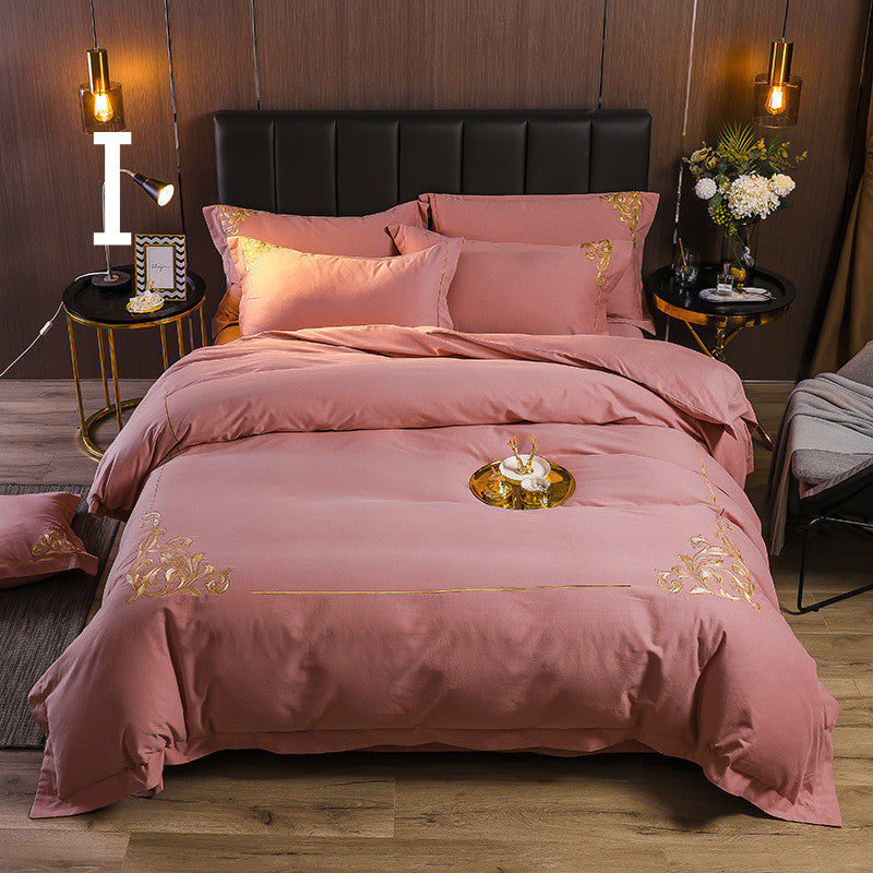 Four-piece Brushed Winter Soft Nude Sleeping Nordic Style Sheets And Duvet Cover Bedding ARZ