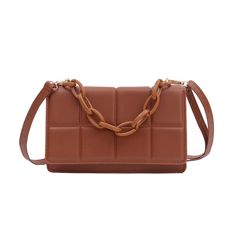 Simple Lattice Ladies Bag Chain Single Shoulder Messenger Fashionable And Popular Square Bag ARZ