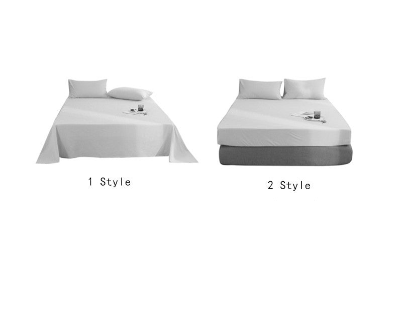 Pure Cotton A Four-piece Suit White Cotton Bedding Quilt Cover Sheet ARZ