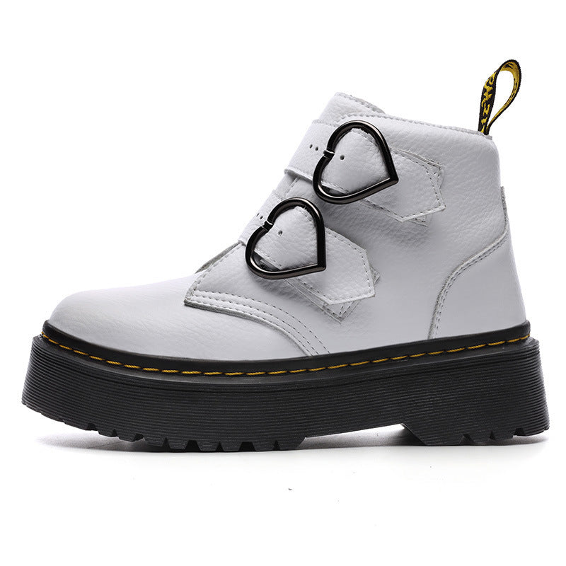 Thick-soled Heart-shaped Buckle Lazy Women's Boots ARZ