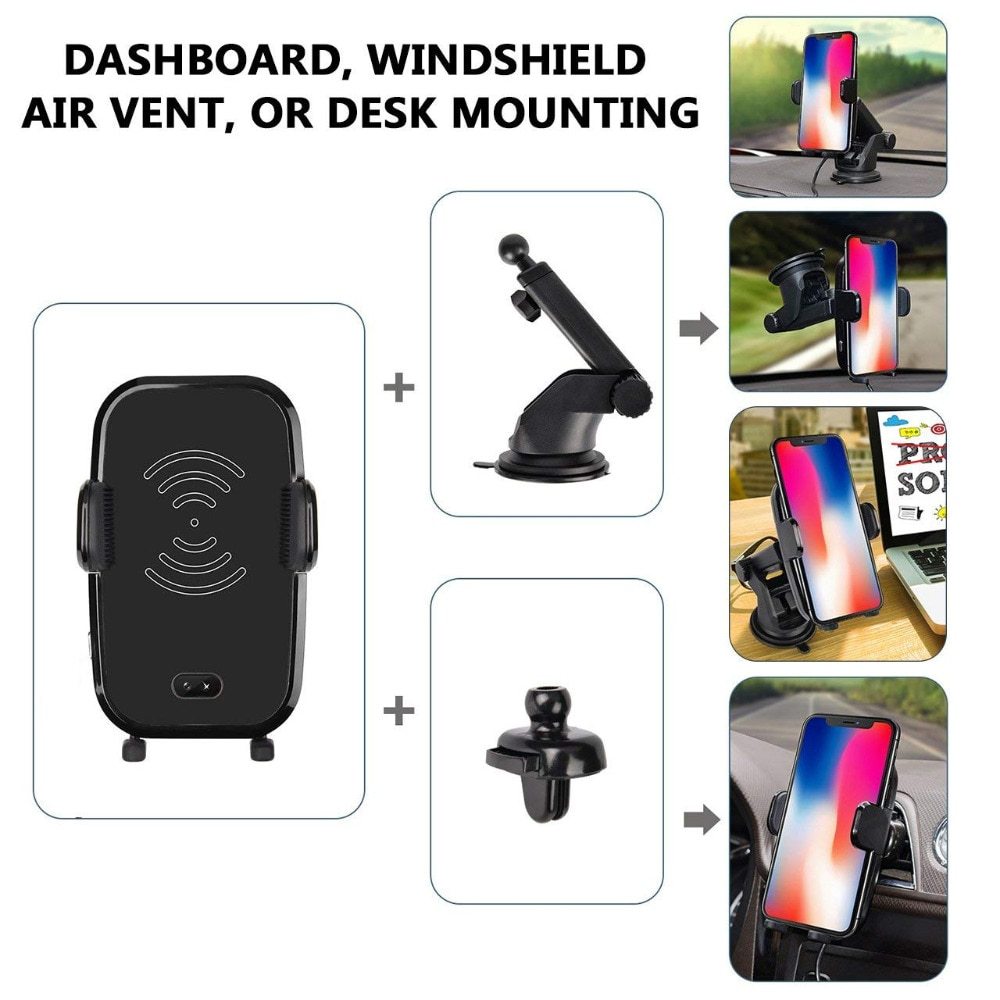 Fast Wireless Car Charger with Automatic Infrared Sensor Car Mount ARZ