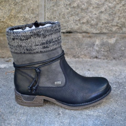 Side zip block heel warm Martin boots ARZ