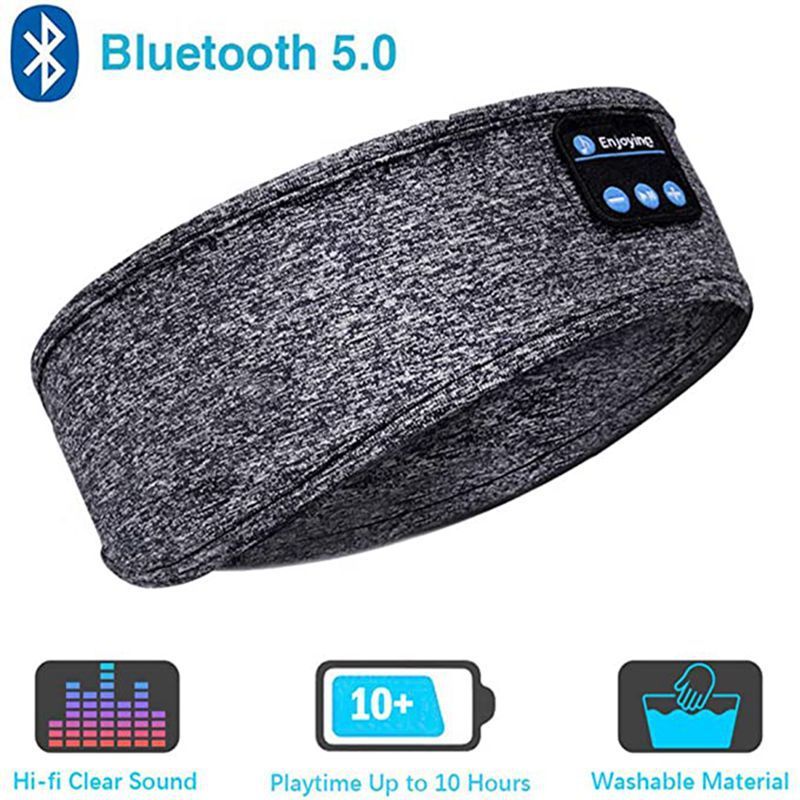 Wireless Bluetooth Sleeping Headphones Headband Thin Soft Elastic Comfortable Music Ear Phones Eye Mask For Side Sleeper Sports ARZ