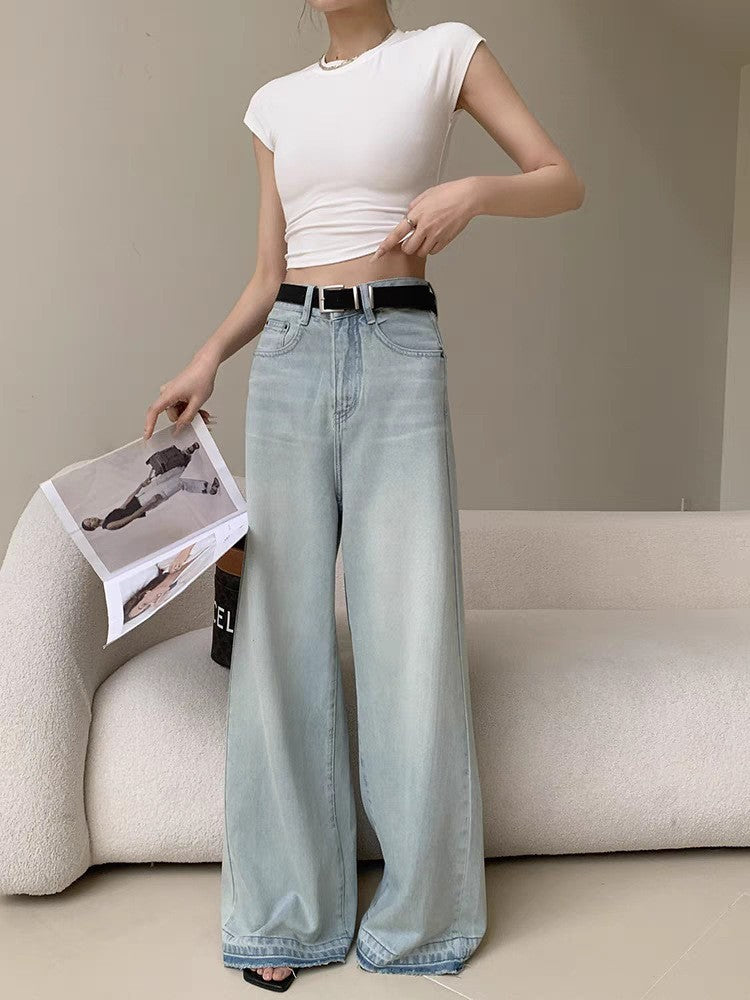 Loose Slimming And Straight Wide Leg Mop Pants ARZ