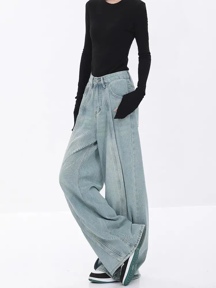 Women's Wide-leg Jeans Loose High Waist Drooping ARZ