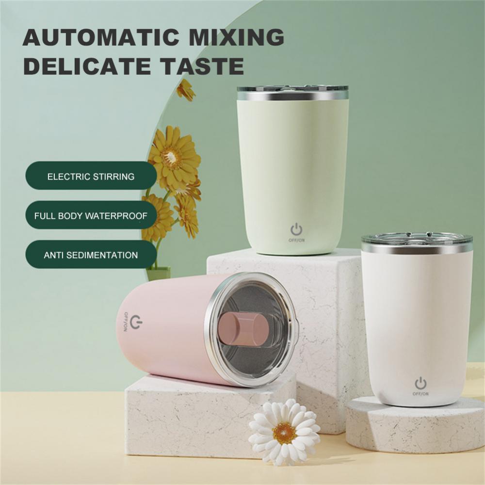 350ml Automatic Self Stirring Mug Coffee Milk Juice Mixing Cup Electric Stainless Steel Lazy Rotating Mug Magnetic Stirring Cup Kitchen Gadgets ARZ