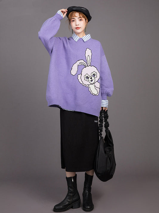 Cartoon jacquard sweater women ARZ