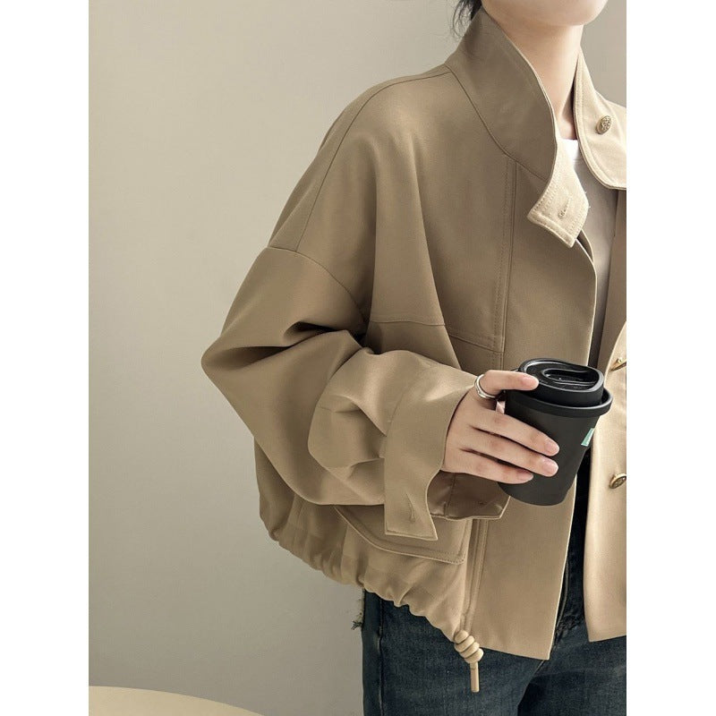 Maillard Short Trench Coat Hong Kong Style Coat For Women ARZ