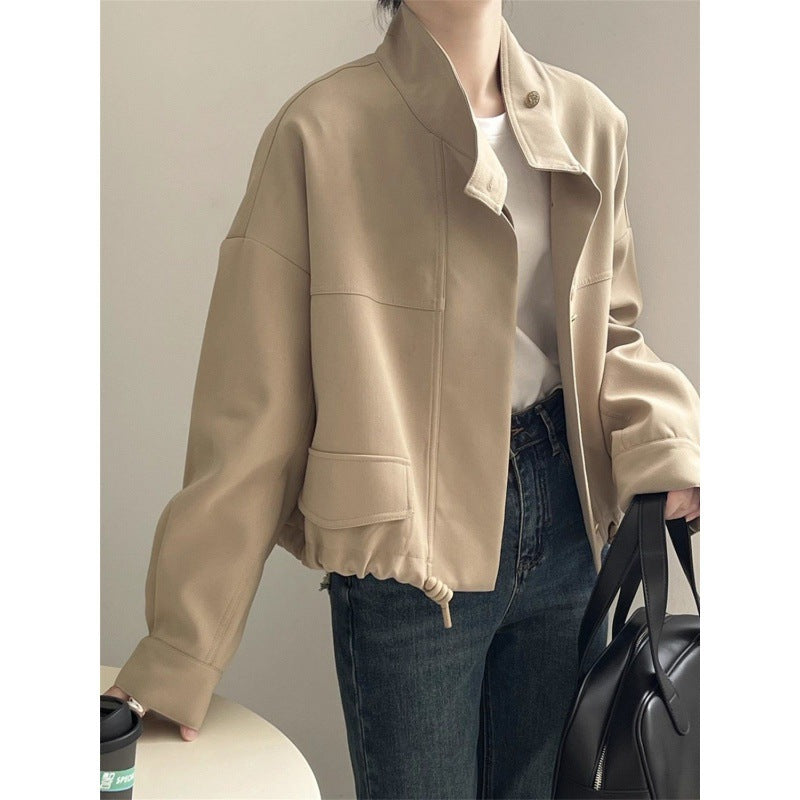 Maillard Short Trench Coat Hong Kong Style Coat For Women ARZ