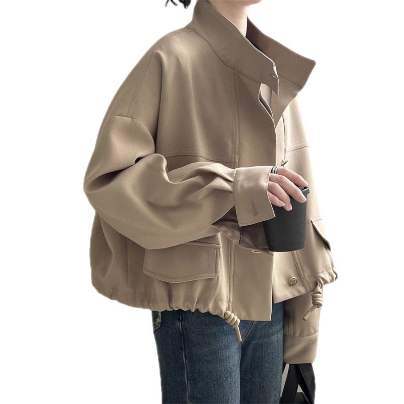 Maillard Short Trench Coat Hong Kong Style Coat For Women ARZ