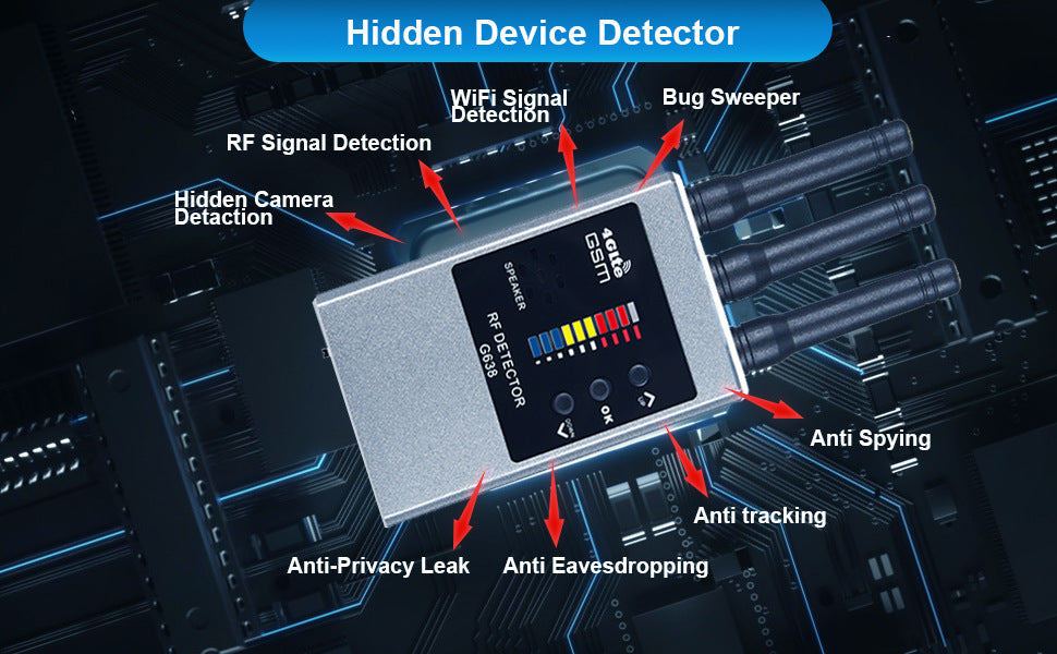 RF Bug Detector Hidden Camera Finder Anti-Spy Listen Swe ARZ