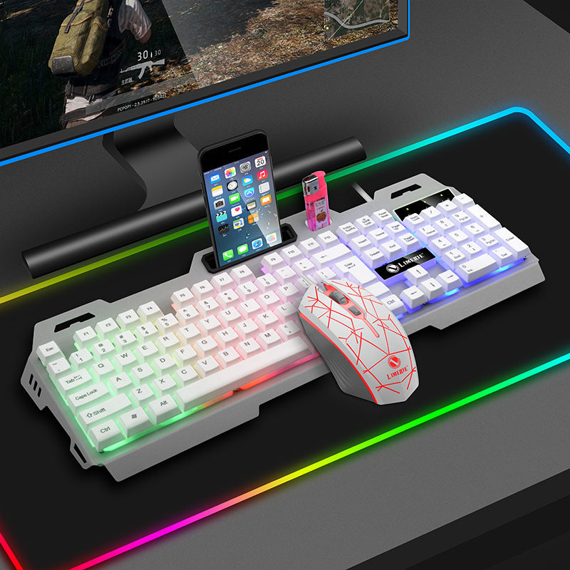 Game Luminous Keyboard Mouse Suit E-sports Machinery Feel Key Mouse ARZ