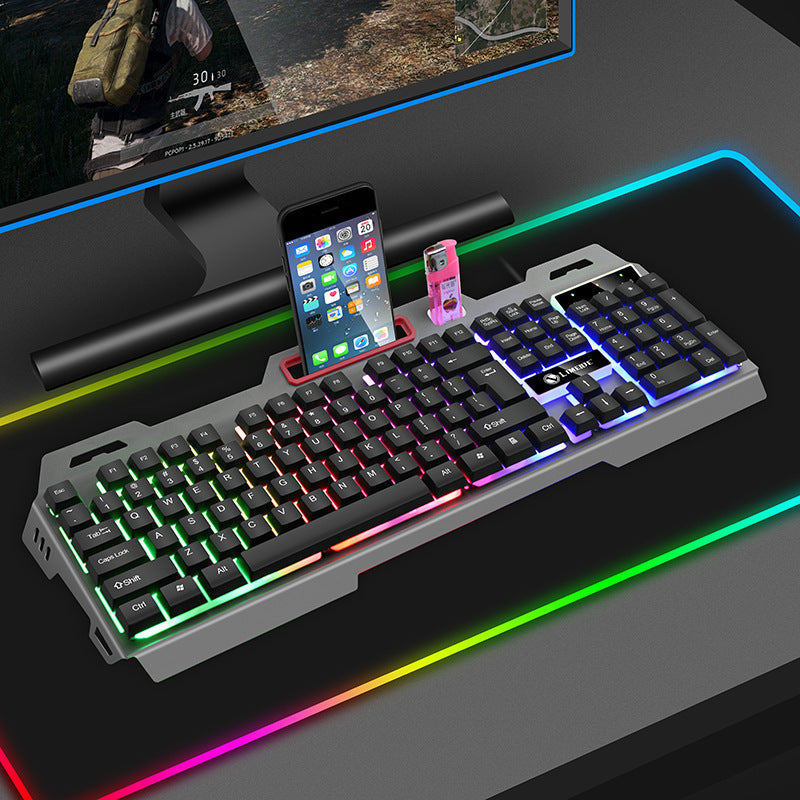 Game Luminous Keyboard Mouse Suit E-sports Machinery Feel Key Mouse ARZ