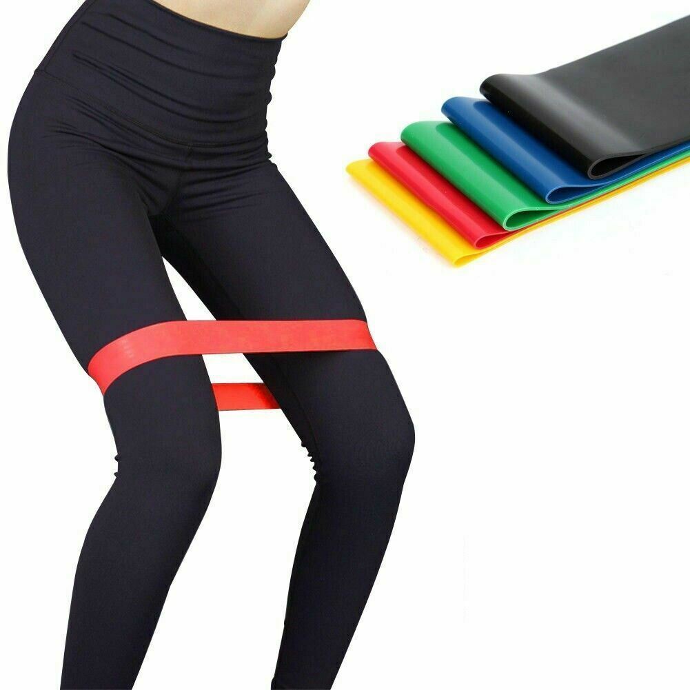 Resistance Bands Loop Set Of 5 Exercise Workout CrossFit Fitness Yoga Booty Band ARZ