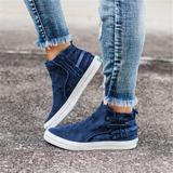 Large size belt buckle denim women's shoes ARZ