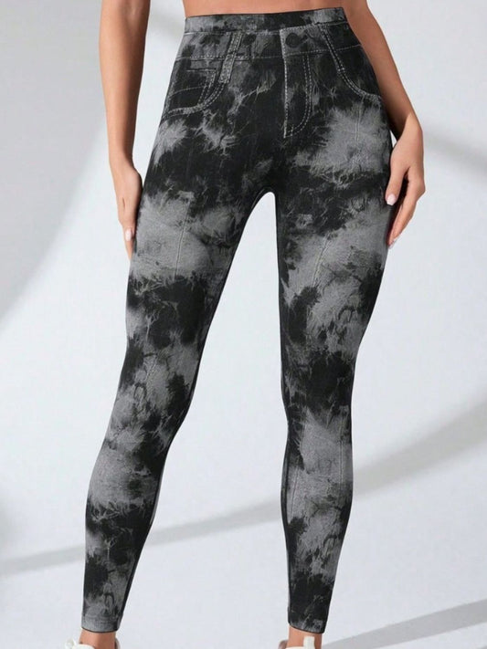 Tie-Dye High Waist Active Leggings Trendsi