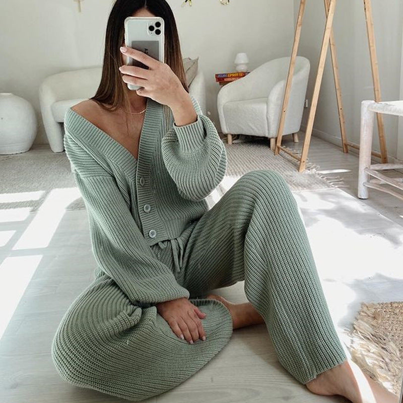 Fashion Women's Wear Long-sleeved Sweater And Trousers Two-piece Set ARZ