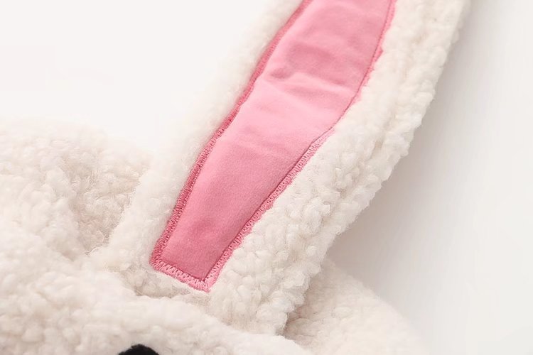 Winter Cartoon Little Lamb Cotton Velvet Thickening Embroidery Rabbit Mid-length  Jacket ARZ