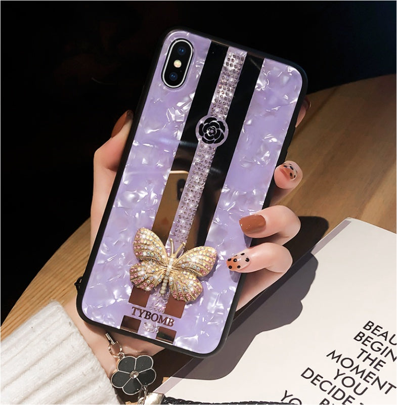 Compatible with Apple, Luxury Diamond Butterfly Mirror iPhone Case ARZ