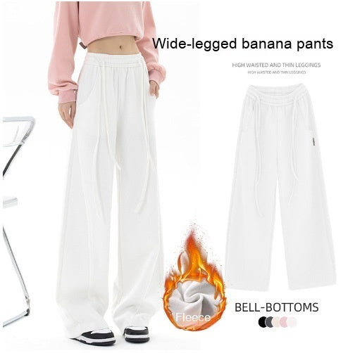 American Multi-color Straight Wide Leg Banana Pants High Waist Casual ARZ