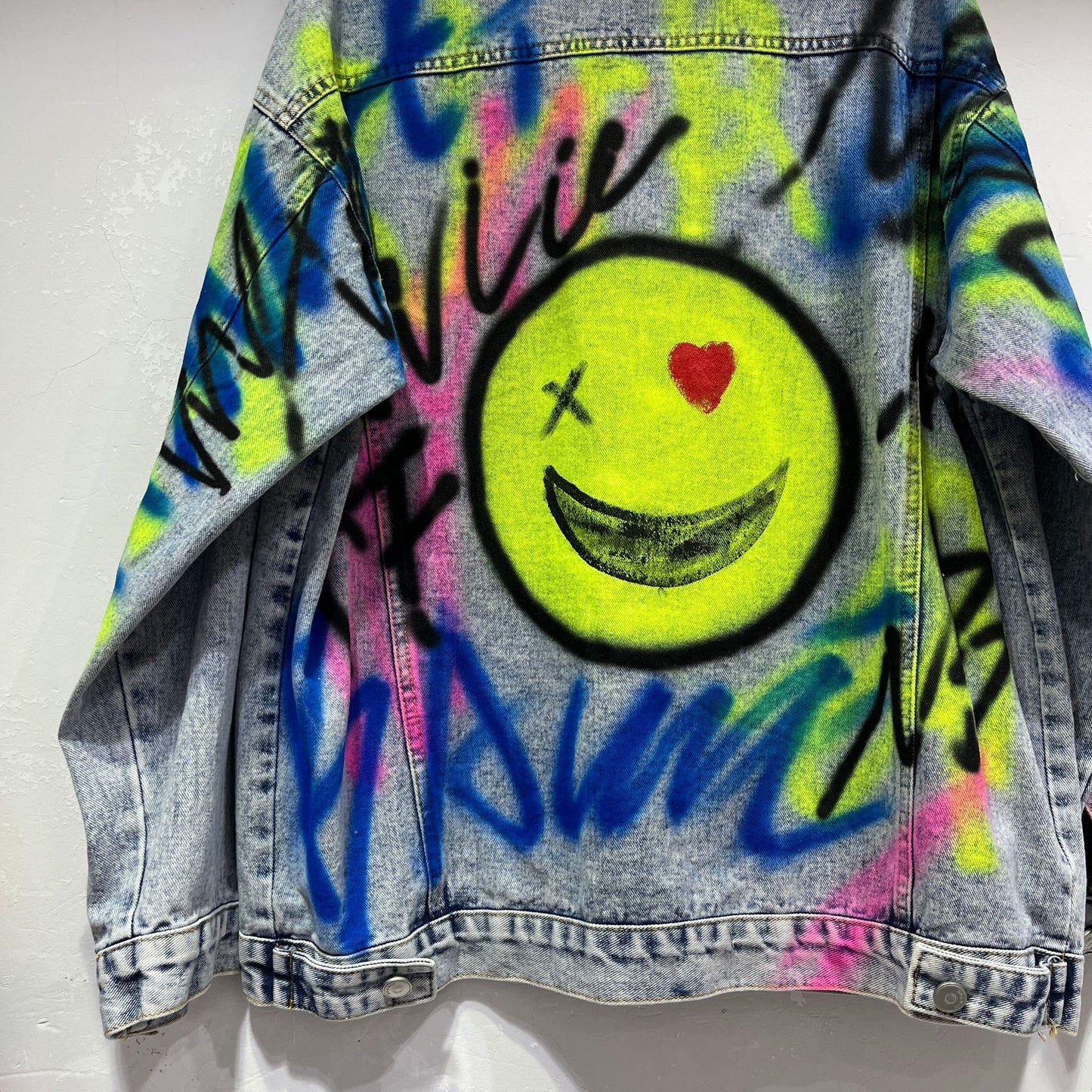 Female Hip Hop Style Graffiti Letter Denim Coat Jacket ARZ