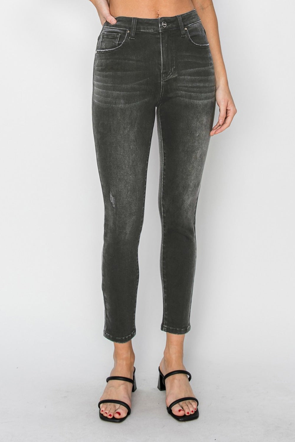 RISEN Full Size High Rise Ankle Skinny Jeans Trendsi