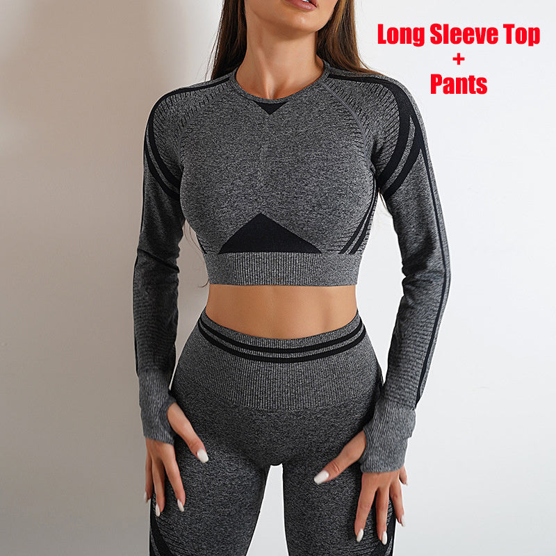 Seamless Yoga Pants Sports Gym Fitness Leggings Or Long Sleeve Tops Outfits Butt Lifting Slim Workout Sportswear Clothing ARZ