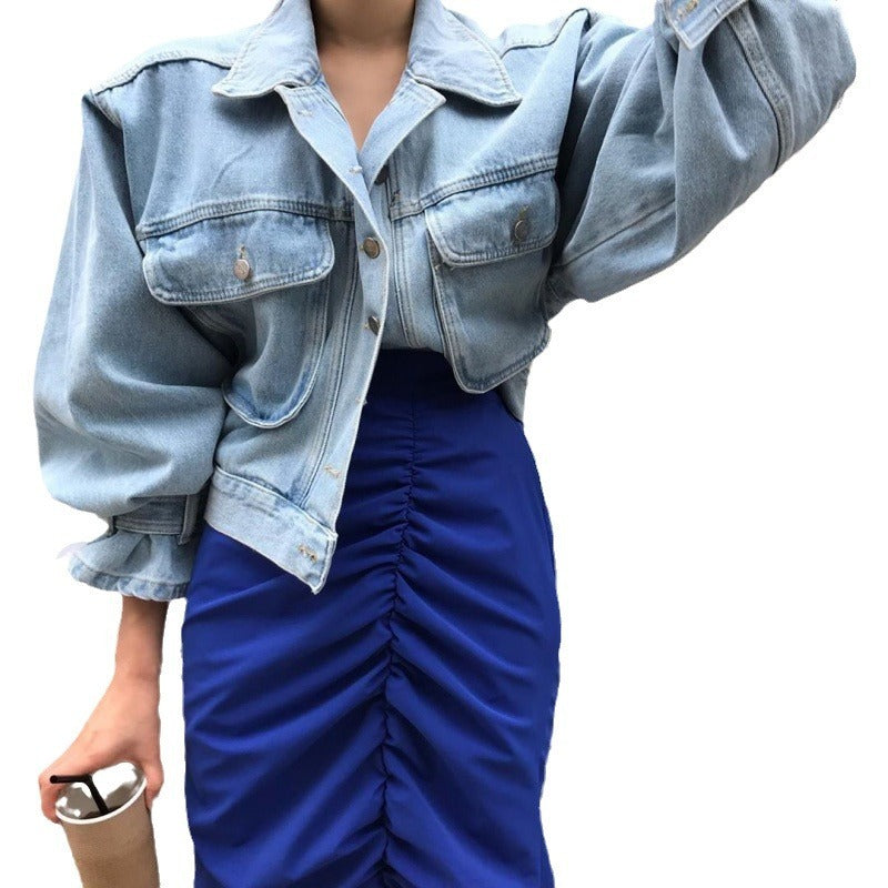 Fashion Short Personalized Denim Coat For Women ARZ