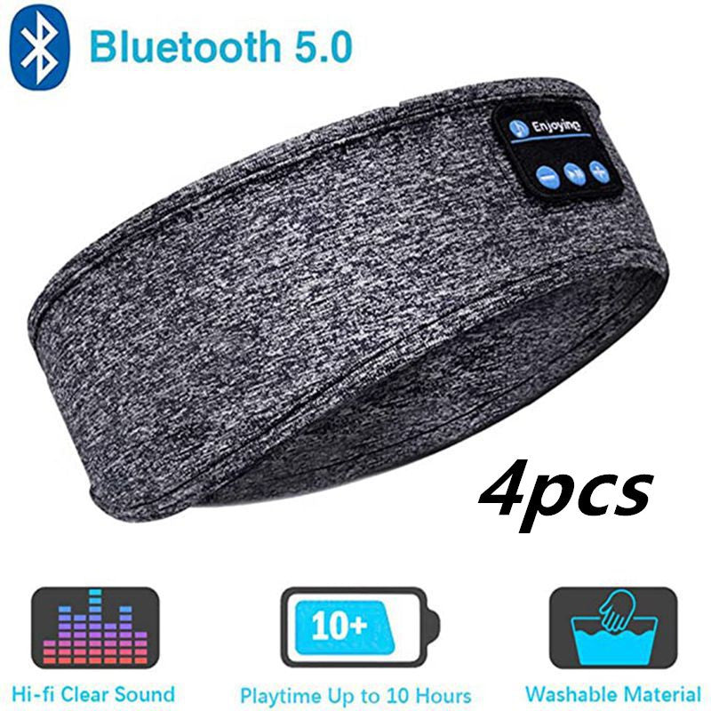 Wireless Bluetooth Sleeping Headphones Headband Thin Soft Elastic Comfortable Music Ear Phones Eye Mask For Side Sleeper Sports ARZ