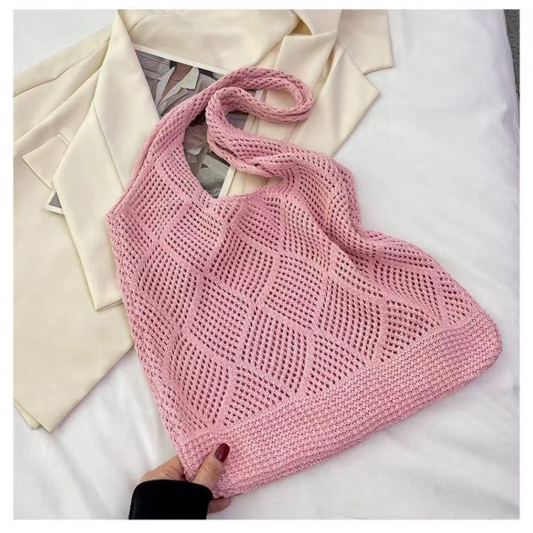 Solid Color Bag Knitted Bags Hollow Woven Bag ARZ