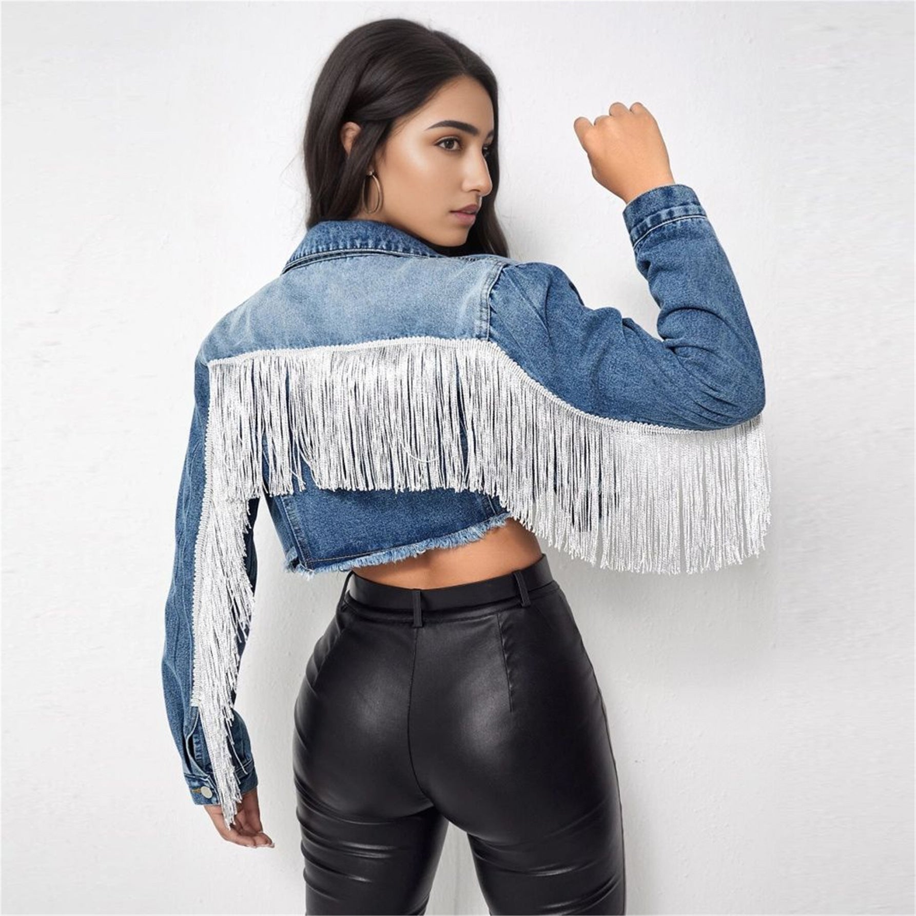 Fashion Tassel Stitching Do The Old Cowboy Jacket For Women ARZ