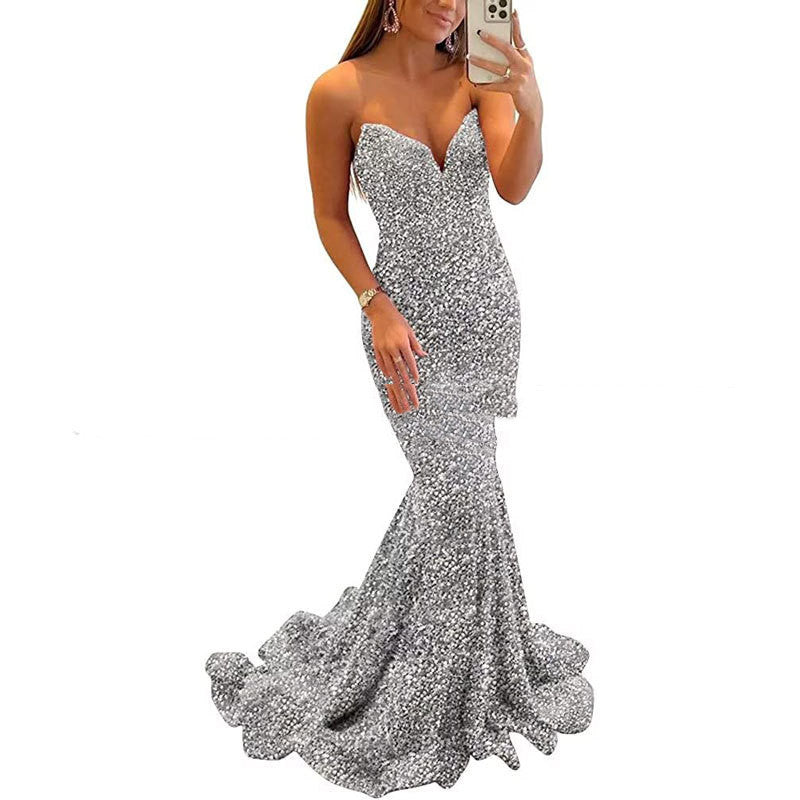 Sequin Evening Dresses For Women Formal Sexy Long Prom Party Gowns ARZ