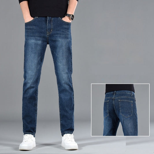 New Slim Fit Youth Casual Straight-leg Cotton Jeans Men ARZ