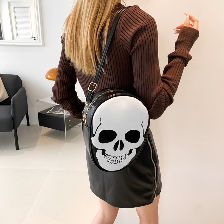 Halloween Skull Shoulder Bag Personality Funny Messenger Bag Kids Couples Outdoor Small Phone Bag For Women ARZ