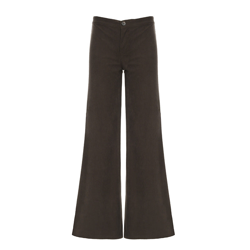 New Casual Solid Color Loose Straight-leg Wide-leg Pants Women ARZ