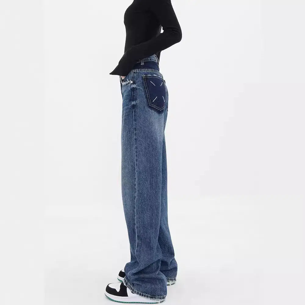 Women's Wide-leg Jeans Loose High Waist Drooping ARZ