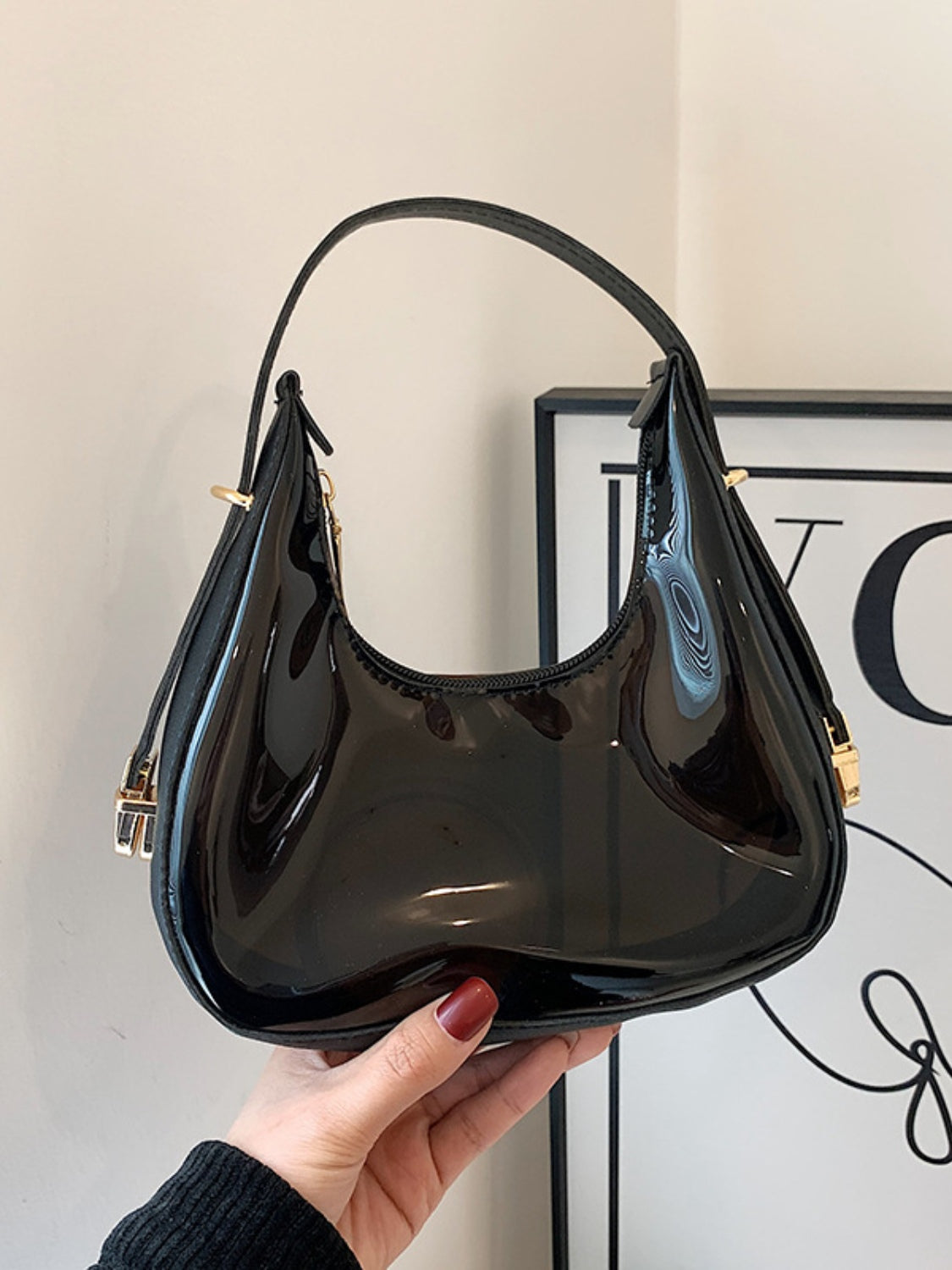 PU Leather PVC Shoulder Bag Trendsi