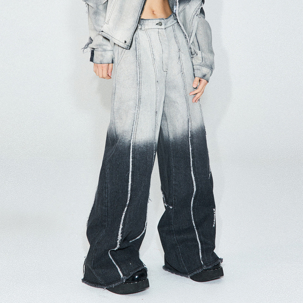 Gradient Denim Overall Suit Men And Women ARZ