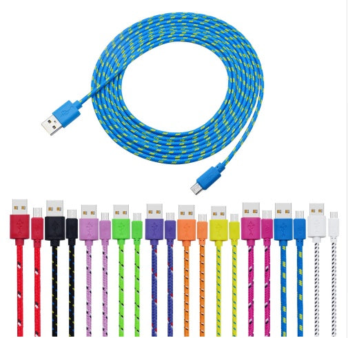 Nylon Braided Micro USB Cable Data Sync USB Charger Cable ARZ